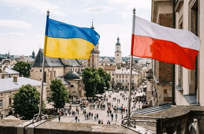 Прапор України і Польщі / фото ілюстративне