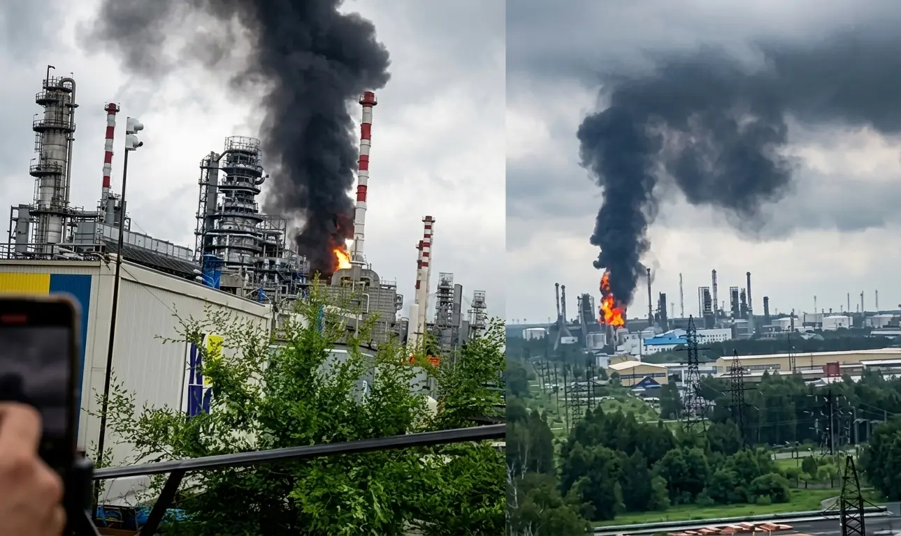 У Тюмені загорівся один із найбільших НПЗ росії / фото з ТГ "Exilenova+"
