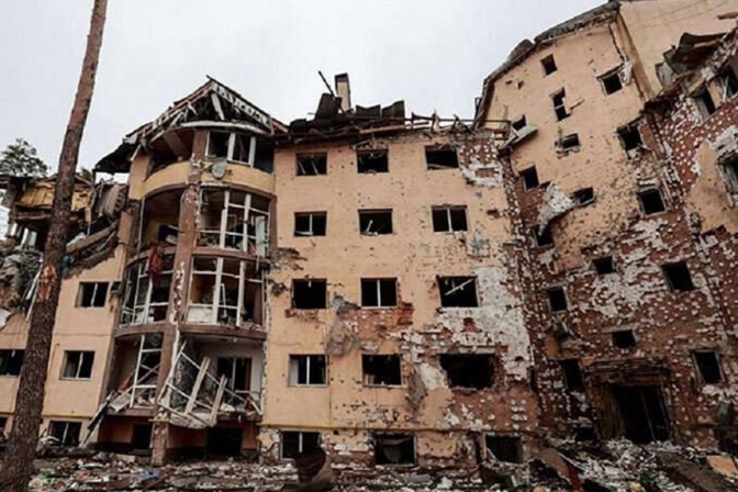 Зруйнований будинок в Ірпені. Фото: з відкритих джерел
