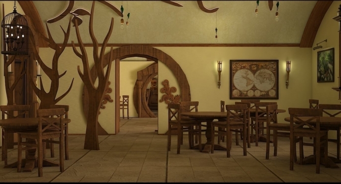 візуалізація: Дитячо-юнацький простір смачного та корисного дозвілля «Hobbit`s hole»
