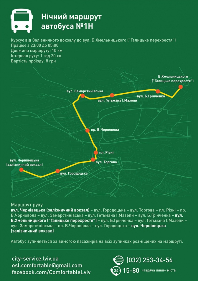 Як курсують нічні маршрутки у Львові: інфографіка фото