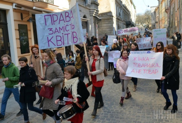 Марш феміністок у Львові (джерело: Уніан)