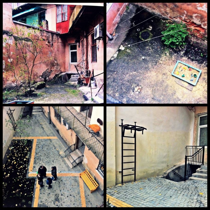 Дворик на вул. Наливайка до і після/фото з FB marta.yatsyshyn