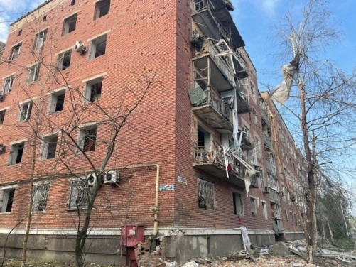 Destroyed building in Slovyansk