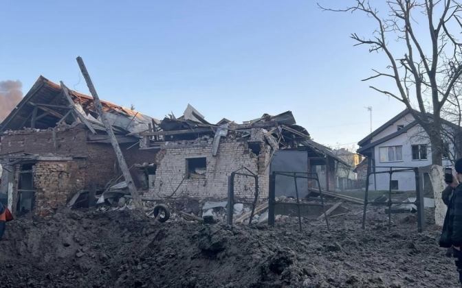 Solonka, Lviv region as consenques shelling by Russia on 15 November / Associated Press