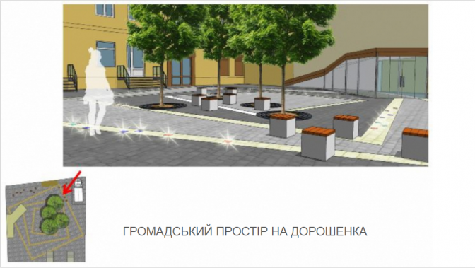 Дивись: як виглядатиме громадський простор у сквері на вулиці Дорошенка фото