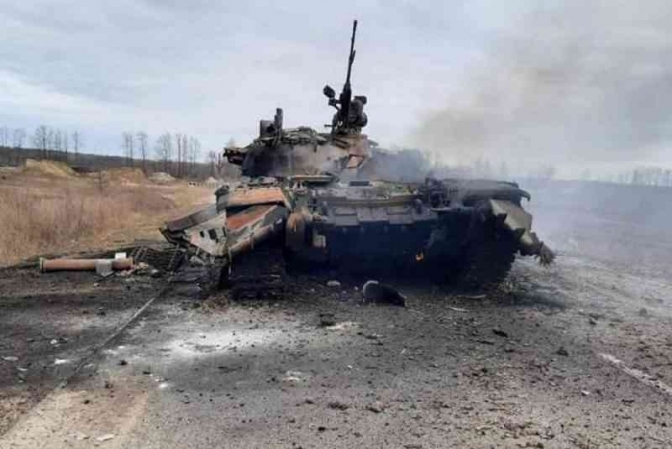 Знищений російський танк/з відкритих джерел