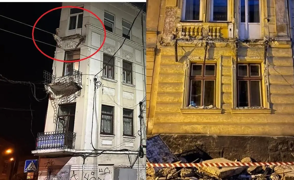 Зліва: вул. Під дубом, де балкон обвалився разом з чоловіком. Справа: Обвал балкону на вул. Джерельній