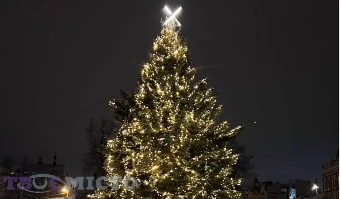 На головній ялинці Львова увімкнули ілюмінацію. Фото