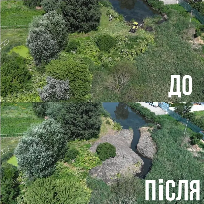 Столичні комунальники розчистили русло річки, яке частково підтоплювало житлові будинки