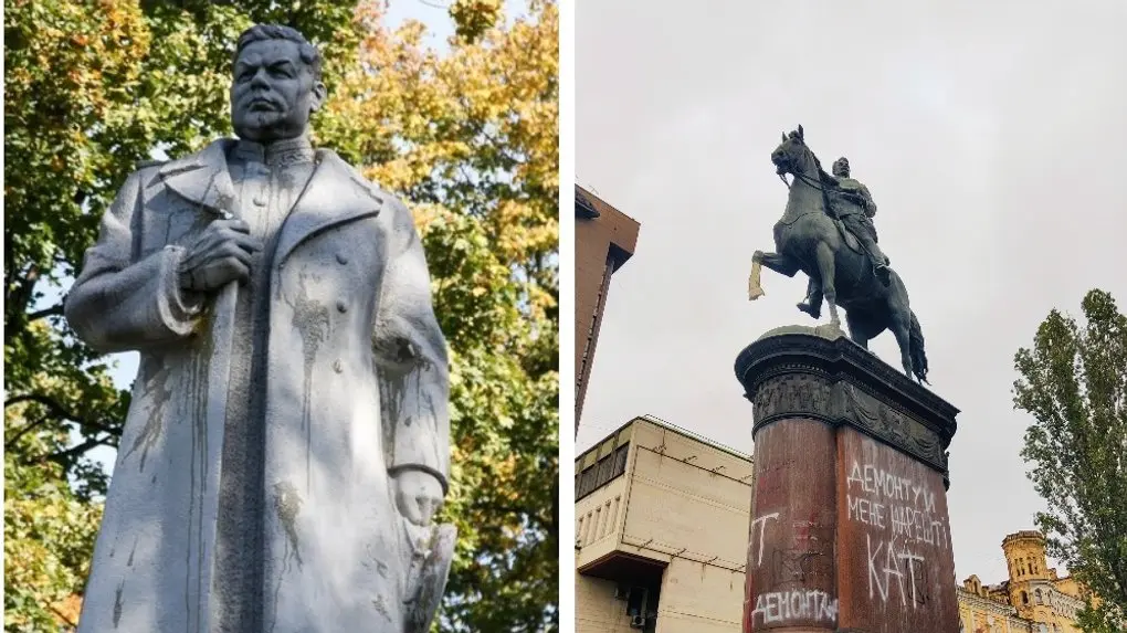 Пам'ятники Ватутіну і Щорсу / Фото: Суспільне