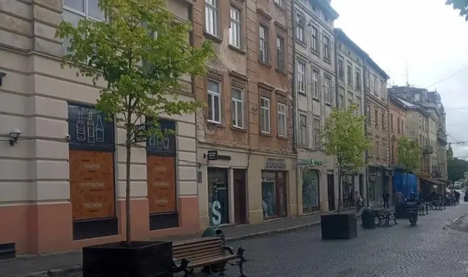 Замість дерев у декоративних ящиках на площі Ринок висадять кущі