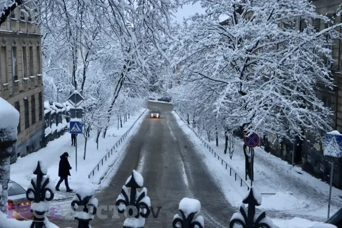 Львів засипає снігом. Відео