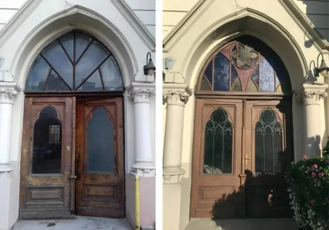На проспекті Шевченка у Львові відновили дерев’яну браму. Фото до та після