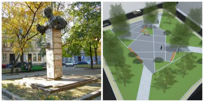 У Львові облаштовують громадський простір на площі Маланюка. Візуалізація