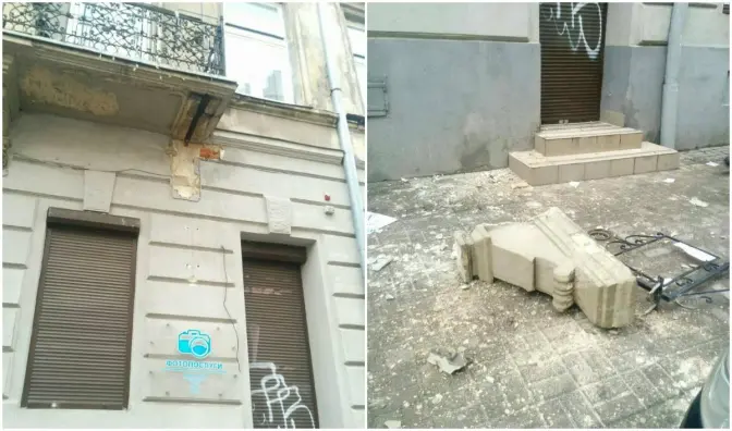 У центрі Львова на хідник обвалився балкон