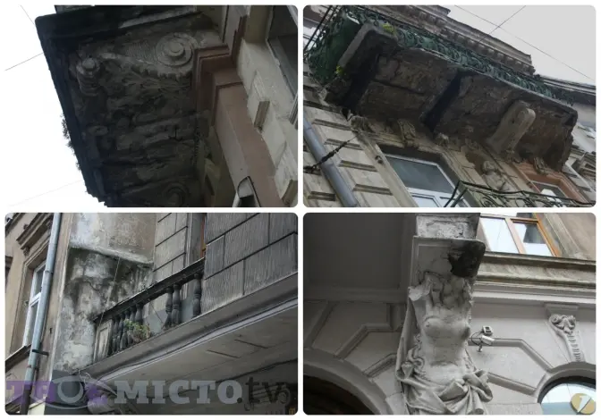 Балкони, які можуть впасти львів'янам на голову. Фото