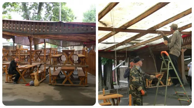У Львові примусово демонтували літній майданчик. Фото