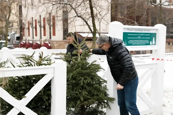 У Києві показали, як новорічні ялинки проходять екологічну переробку