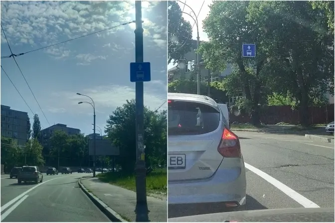 У Києві на вулиці Щусєва облаштували смугу для громадського транспорту
