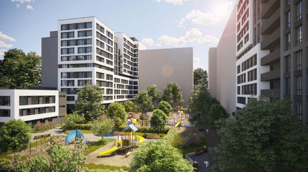 Візуалізація внутрішнього двору всередині житлового комплексу / фото: ЛМР