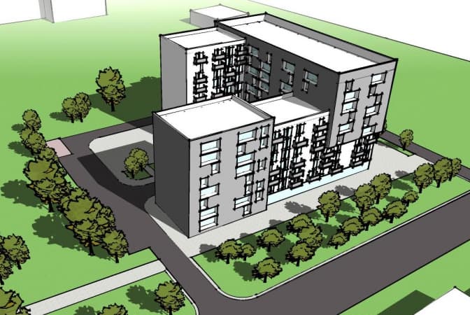 На Трускавецькій у Львові планують звести будинок замість стоянки. Візуалізація