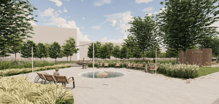 Візуалізація терапевтичного скверу в онколікарні у Львові / Фото з презентації БФ "Жити зараз"