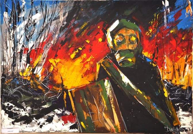 У Львові виставили картини, написані під звуки вибухів гранат на Майдані