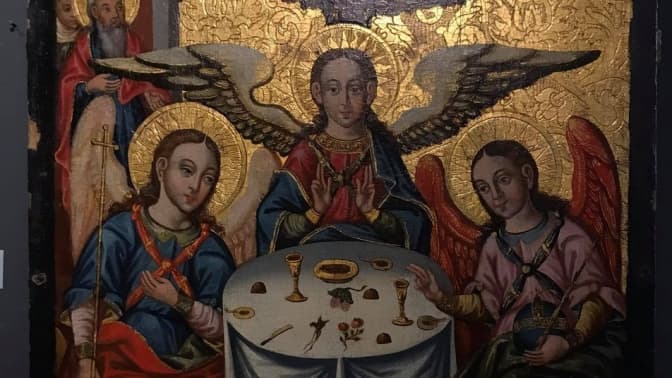 У музеї Пінзеля, експонували давній п’ятиярусний іконостас із Жовківщини. Фото
