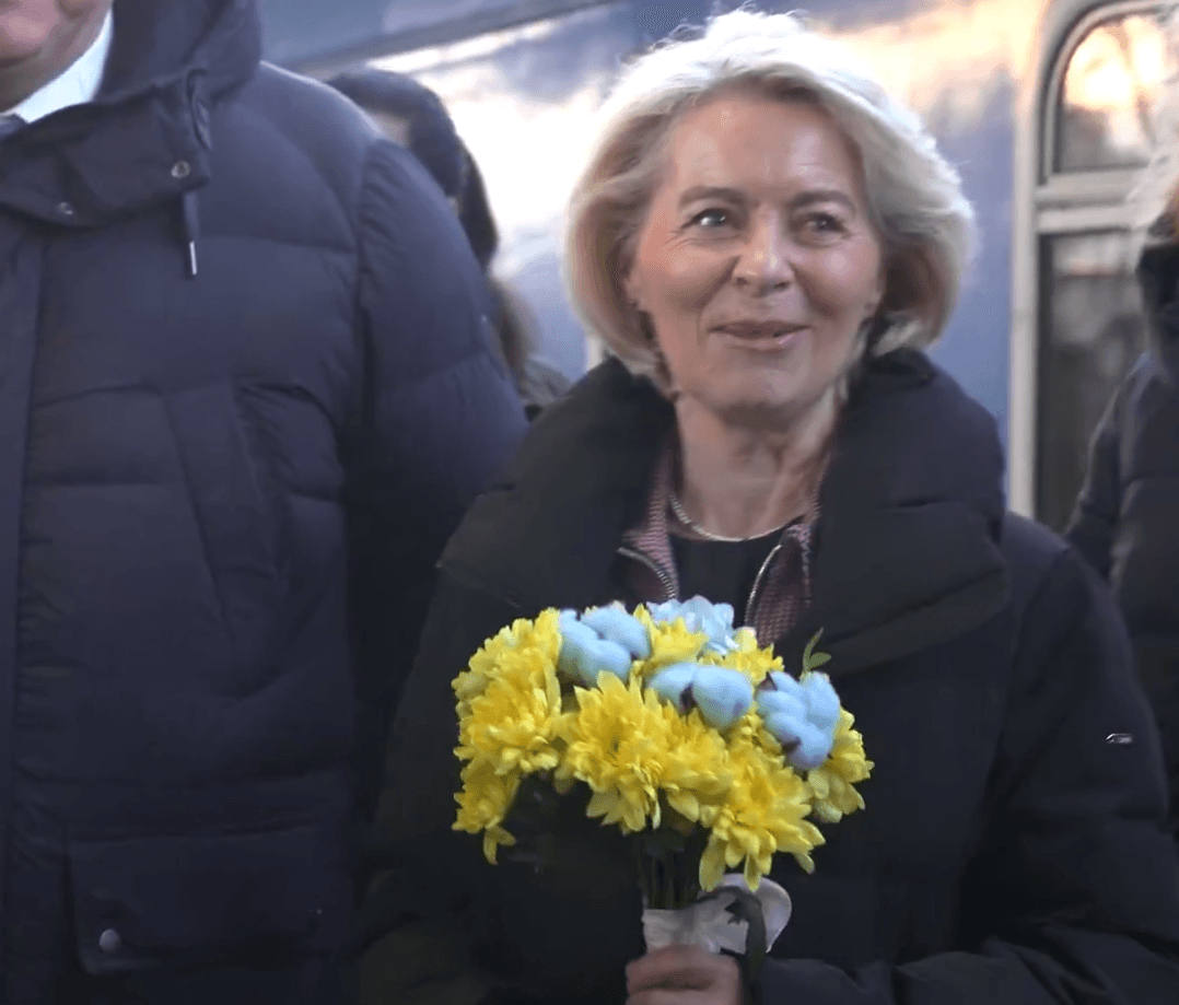 Урсула фон дер Ляєн прибула до Києва 24 лютого / Скриншот з відео