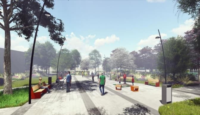 Як виглядатиме сквер на Замарстинівській після реконструкції. Візуалізація