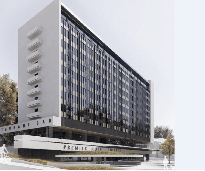 Стало відомо, за яким проєктом відреконструюють готель «Дністер». Візуалізація