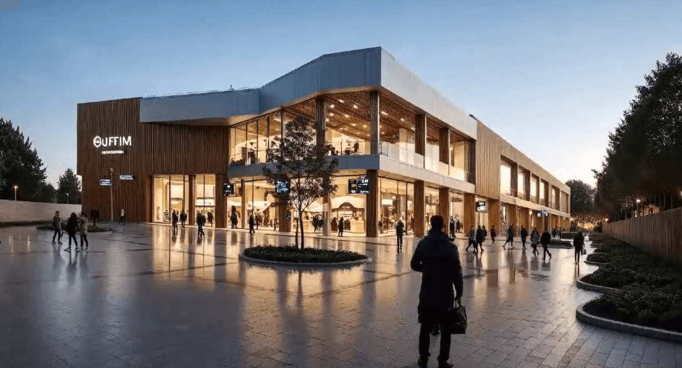 Візуалізація одного з варіантів двоповерхового ТЦ замість павільйонів / АМБР