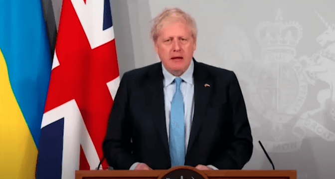 Прем'єр-міністр Великої Британії Борис Джонсон під час онлайн звернення у Верховній Раді 3 травня