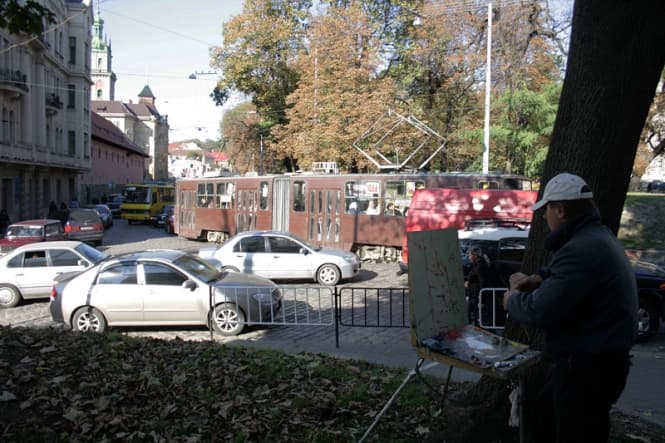 Ситуація на дорогах Львова: Затор на Підвальній