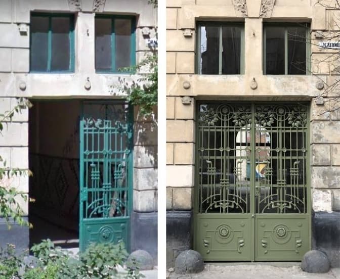 У Львові відреставрували металеву браму на Костя Левицького. Фото до і після