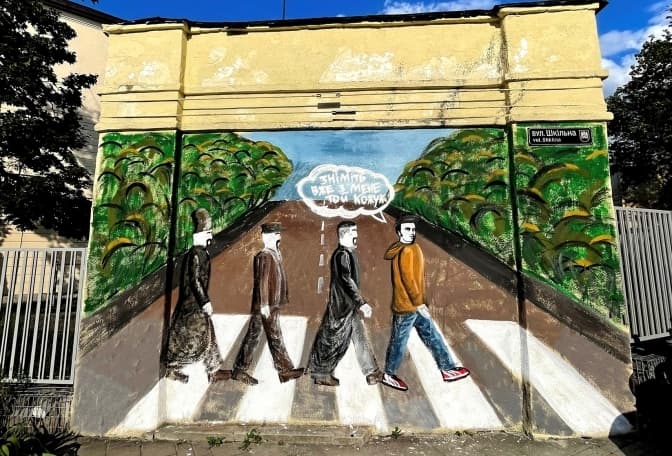 У Львові з’явився мурал Тараса Шевченка в стилі «The Beatles». Фото