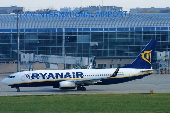 Ryanair оголосив розпродаж квитків на рейси зі Львова від 10 євро