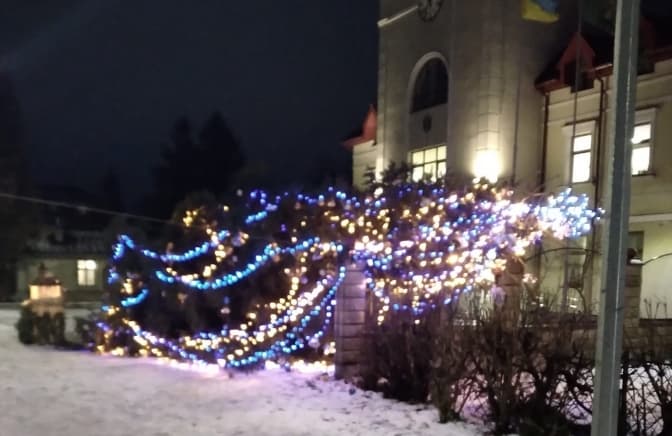 У Пустомитах впала головна ялинка міста