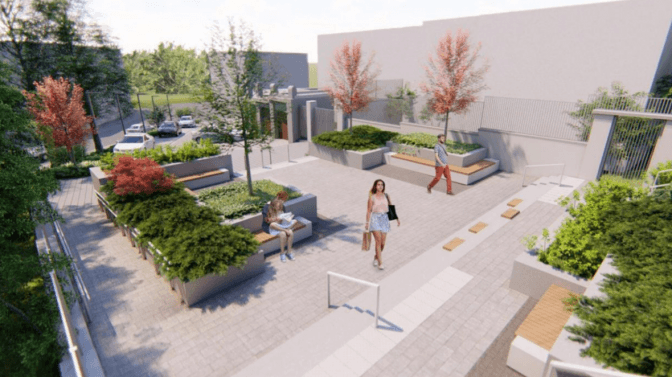 На вулиці Людкевича у Львові облаштують громадський простір. Візуалізація