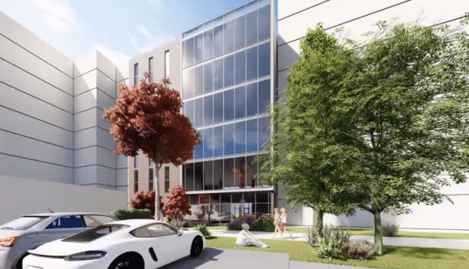 Замість житла біля аеропорту у Львові збудують офіси. Візуалізація