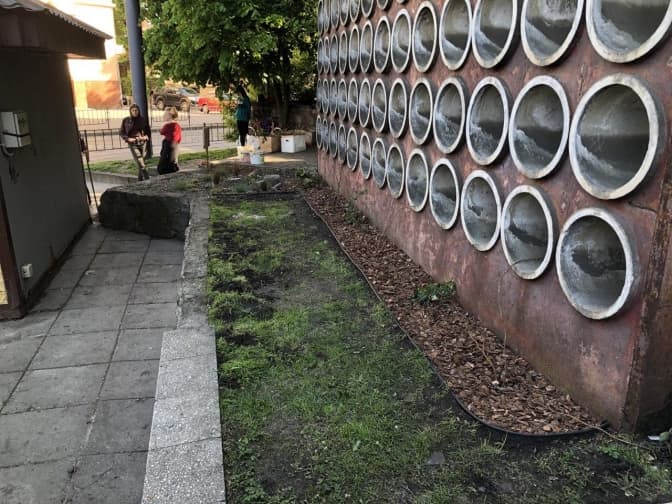 На перехресті Бандери – Чупринки у Львові облаштували дощовий садок. Фото