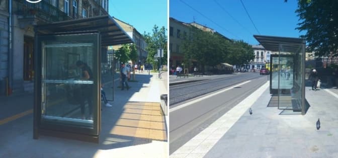 На вулиці Бандери у Львові встановили павільйони очікування