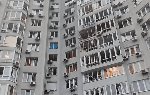 Внаслідок влучання шахеда в Києві пошкоджено багатоповерхівку, восьмеро постраждалих