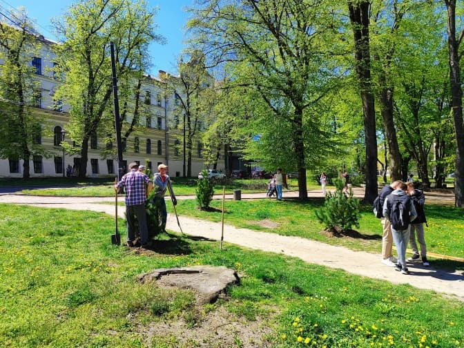 У сквері на площі Юра у Львові висадили дерева. Фото