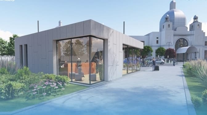 На площі Двірцевій у Львові облаштовують інформаційний центр. На якому етапі роботи