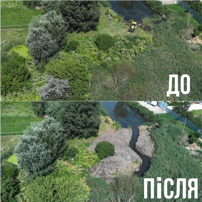 Столичні комунальники розчистили русло річки, яке частково підтоплювало житлові будинки