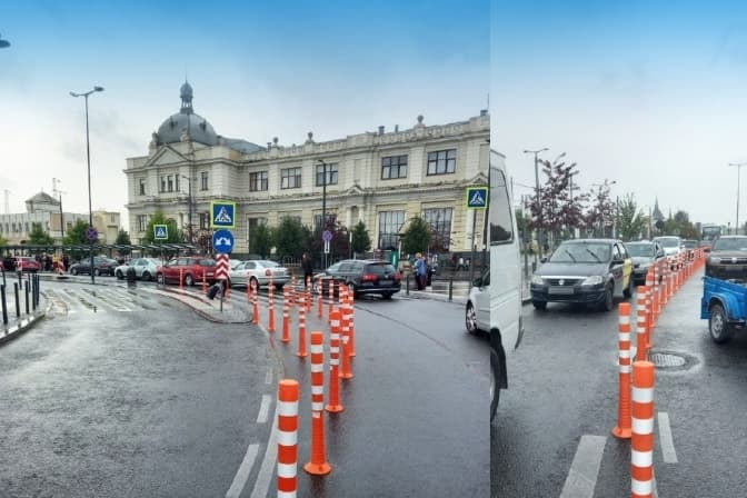 Біля залізничного вокзалу Львова врегулюють проблему з паркуванням на проїжджій частині