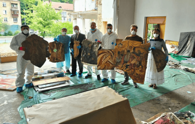 В академії Бойчука, де російською ракетою були знищені мистецькі твори, проводять семінар зі збереження культурної спадщини, постраждалої внаслідок війни