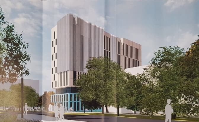 Біля парку на Володимира Великого збудують офісну багатоповерхівку. Візуалізація
